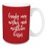 Candy Cane Wishes And Mistletoe Kisses in Red 15 oz Mug