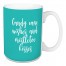 Candy Cane Wishes And Mistletoe Kisses in Teal 15 oz Mug