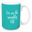 I'm On The Naughty List in Teal 15 oz Mug
