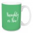 Naughty Or Nice? in Light Green 15 oz Mug