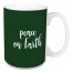 Peace On Earth in Dark Green 15 oz Mug