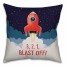 3, 2, 1, Blast Off 16x16 Spun Poly Pillow