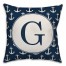 Anchor Pattern Monogram 18x18 Personalized Indoor / Outdoor Pillow