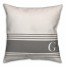 Gray Stripe Monogram 18x18 Personalized Indoor / Outdoor Pillow