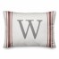 Red Farmhouse Stripes Monogram 14x20 Personalized Indoor / Outdoor Pillow