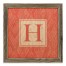 Coral Tribal Monogram 12x12 Personalized Framed Wood Print
