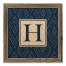 Navy Tribal Monogram 12x12 Personalized Framed Wood Print