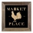 Monochromatic Market Place 12x12 Framed Wood Print