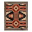 Coral and Blue Southwest Pattern 20x16 Framed Wood Print