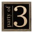 Party of 3 on Black 12x12 Framed Wood Print