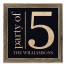 Party of 5 on Navy 12x12 Personalized Framed Wood Print