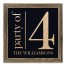 Party of 4 on Navy 12x12 Personalized Framed Wood Print