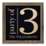 Party of 3 on Navy 12x12 Personalized Framed Wood Print