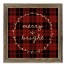 Merry and Bright Script Plaid 12x12 Framed Wood Print