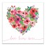 Love Lives Here Floral Heart Canvas Wall Art