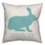 Hippity Hop Teal Silhouette 18x18 Spun Poly Pillow