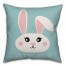 Some Bunny Loves You Teal 18x18 Spun Poly Pillow
