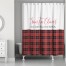 Santa Claus is Coming to Town Red and Black Plaid 71x74 Shower Curtain