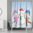 Children Snowman Scene 71x74 Shower Curtain