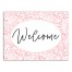 Welcome Pink Leaves Canvas Wall Art