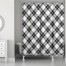 Black and White Diamond Plaid 71x74 Shower Curtain