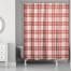 Orange Plaid 71x74 Shower Curtain