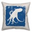 Navy Painted Octopus Pillow