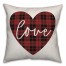 Love Plaid Heart Pillow