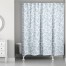 Watercolor Blue Leaves 71x74 Shower Curtain