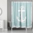 Distressed Teal Anchor Silhouette 71x74 Shower Curtain