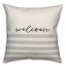 Welcome Gray Stripes Pattern Pillow