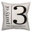 Party of 3 - Black and White 18x18 Personalized Spun Poly Pillow