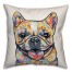 Watercolor French Bulldog Pillow