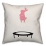 Reversible Bunny on Trampoline 16x16 Spun Poly Pillow