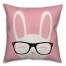 Happy Bunny with Glasses 16x16 Spun Poly Pillow