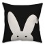 Modern Black and White Bunny 16x16 Spun Poly Pillow