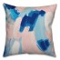 Blush and Blue Abstract Strokes Pillow