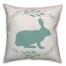Teal Bunny Silhouette Pillow
