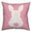 Pink Sitting Bunny Silhouette Pillow
