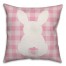 Pink Buffalo Check Sitting Bunny Silhouette Pillow