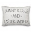 Neutral Bunny Kisses and Easter Wishes 14x20 Spun Poly Pillow