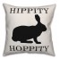 Hippity Hoppity Rabbit Silhouette Pillow
