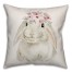 Watercolor Floral Bunny Crown Pillow