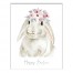 Watercolor Floral Crown Bunny Wall Art