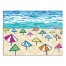 Bright Beach Umbrellas 18x24 Canvas Wall Art