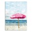 Pink Beach Umbrella 18x24 Canvas Wall Art