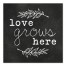 Love Grows Here 16x16 Canvas Wall Art