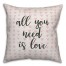 All You Need Is Love Spun Poly Pillow