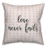 Love Never Fails Spun Poly Pillow