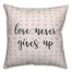 Love Never Gives Up Spun Poly Pillow